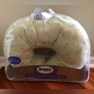 Boppy Mint Green and Yellow Nursing Pillow with Bee Print